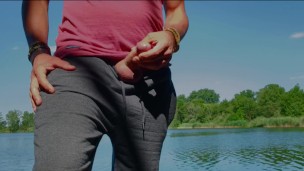 Fast risky beach masturbation