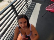 Big Titty Teen Gets Caught and Creampied in Rough Balcony Fuck 5/16