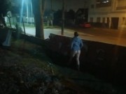 girl flashing naked in the street fucking in public voyeurs and caught by the police 1/16