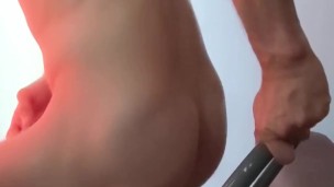 Watch this top guy first time bottoms to his tiny dildo