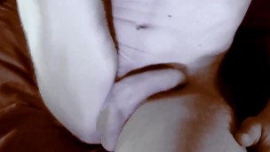 Horny jock overexposed masturbating watching TV