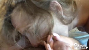 Italian newcomer Anna Khara deepthroats a cock