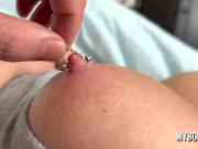 He Play Pierced Nipples With Hot Milf Big Boobs and she rubbing Nipples too 5/16