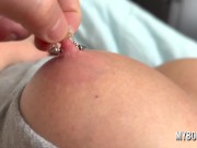 He Play Pierced Nipples With Hot Milf Big Boobs and she rubbing Nipples too 6/16