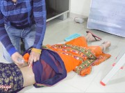 cute saree bhabhi gets naughty with her devar for rough and hard anal sex after ice massage on back 5/16