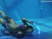 Heidi submerges herself in to the hot pool 4/16