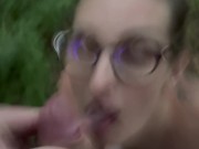 I meet a hot girl in the woods and I cum on her small tits after a good blowjob 15/16