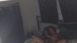 Caught jerking off to girl fingering her pussy turns into intense oral sex and multiple orgasms