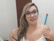 hot blonde cleaning and showing her ass 1/16