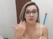 hot blonde cleaning and showing her ass 4/16