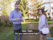 Public Agent Cute small tits Spaniard cheating when she sucks big cock pov 1/16