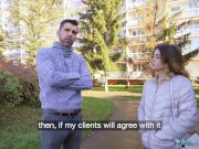 Public Agent Cute small tits Spaniard cheating when she sucks big cock pov 2/16