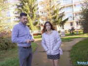 Public Agent Cute small tits Spaniard cheating when she sucks big cock pov 3/16