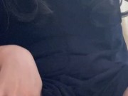 濡れ染みパンツの中でオナニー♡可愛いパンツから陰毛はみ出しまくりの脇毛ボーボー素人【個人撮影】 1/16