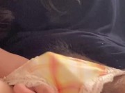 濡れ染みパンツの中でオナニー♡可愛いパンツから陰毛はみ出しまくりの脇毛ボーボー素人【個人撮影】 10/16