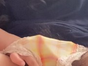 濡れ染みパンツの中でオナニー♡可愛いパンツから陰毛はみ出しまくりの脇毛ボーボー素人【個人撮影】 13/16