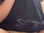 濡れ染みパンツの中でオナニー♡可愛いパンツから陰毛はみ出しまくりの脇毛ボーボー素人【個人撮影】 4/16