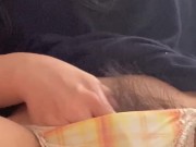 濡れ染みパンツの中でオナニー♡可愛いパンツから陰毛はみ出しまくりの脇毛ボーボー素人【個人撮影】 8/16