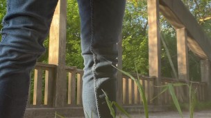 Pissing outdoors.