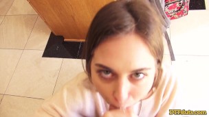 DTFSluts - Horny Slut Riley Reid Fucks James Deen in the Kitchen