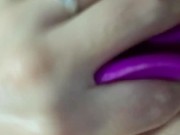 Bitch masturbates with her dildo and squirts🥵 9/16