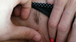 Aniick rubs her huge pink clit