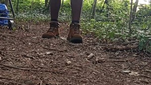 Buck showing off on the trail
