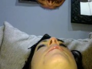 Closeup hard fucking milf, big moaning and slapping her face 13/16