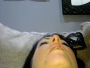 Closeup hard fucking milf, big moaning and slapping her face 15/16