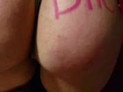 Writing dirty things at my wife's big butt 15/16