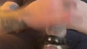 Cumming in my Tenga stroker with stretched balls