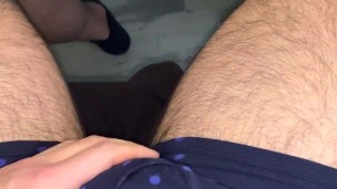 Jerking in AFTER WORK-OUT SWEATY & STAINED Superdry boxers