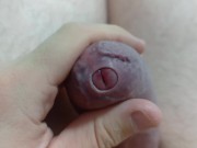 Big uncut tight forskin cock- phimosis, short cock play 4/16