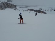 BJ in the snow - El takes G's load on the mountain! 3/16