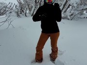 BJ in the snow - El takes G's load on the mountain! 4/16