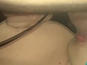 Wife strongly masturbates nipples and drinks a lot of sperm 9/16