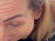 I come home from work to cum on her small tits after a good tityfuck 3/16