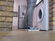 Finger fucking my stepmom while her hair is stuck in the washing machine 1/16