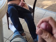 Jerking off and Cummings in her panties wile she is watching me 6/16