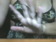 Was hard but I convinced my wife to watch a man masturbating and show her pussy 15/16