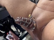 My strap On Stories - I MAKE him CUM thru a CAGE before I SUCK HIM OFF & SWALLOW his CUM. 👅💦 POV 3 2/16