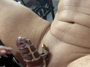 My strap On Stories - I MAKE him CUM thru a CAGE before I SUCK HIM OFF & SWALLOW his CUM. 👅💦 POV 3 6/16