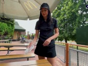 Risky public sex in the toilet. Fucked a McDonald's worker because of spilled soda! - Eva Soda 2/16