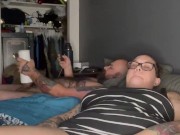 BBW stepmom MILF lovense lush 2 and max 2 couple play and missionary fuck side POV 1/16