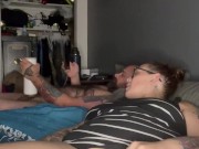 BBW stepmom MILF lovense lush 2 and max 2 couple play and missionary fuck side POV 2/16