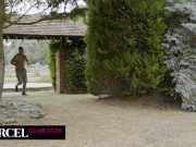 The hot brunette gets sodomized in the park 1/16