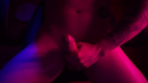 A man jerking off his hard cock