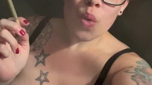 BBW stepmom MILF 420 smoking joint before bed your POV