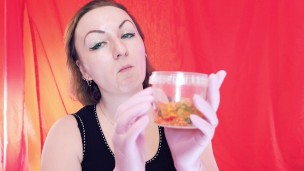 ASMR braces: giantess vore, eating jelly bears, chewing and swallowing, mouth fetish