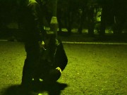 me on a leash like a dog while the traffic passes around us and anyone can run into us... priceless. 11/16